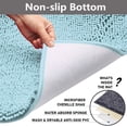 thumbnail image 3 of Bathroom Rugs Chenille Bath Mat Set, Soft Plush Non-Skid Shower Rug +Toilet Mat. (SPA Blue), 3 of 4
