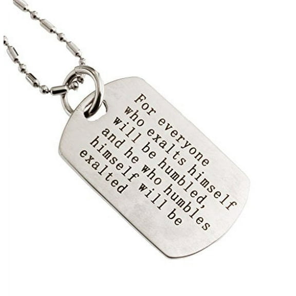 R.H. Jewelry Stainless Steel Dog Tag Christian Pendant Necklace