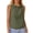 Army Green, variant on Women's Cotton Linen Short Pullover Casual Sleeveless Top Fuchsia L
