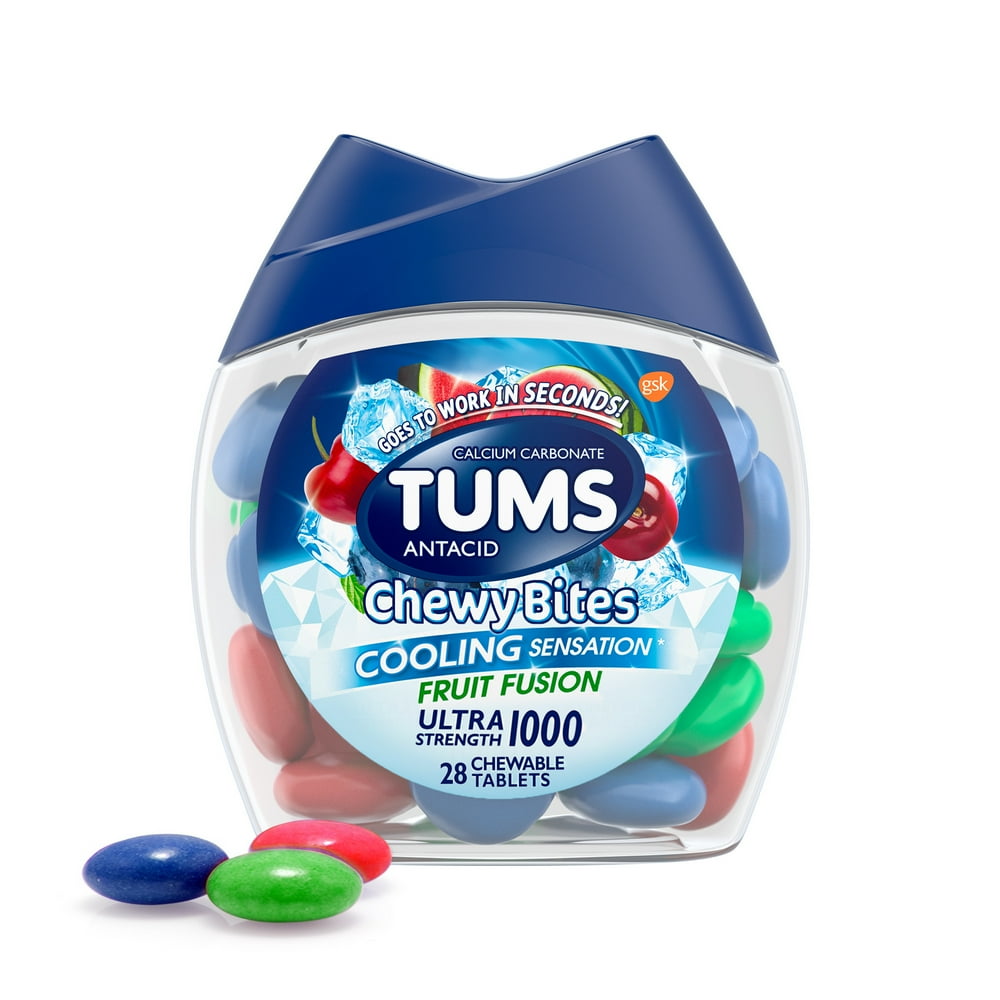 Tums Chewy Bites Ultra Strength Heartburn Relief Chews, Fruit Fusion