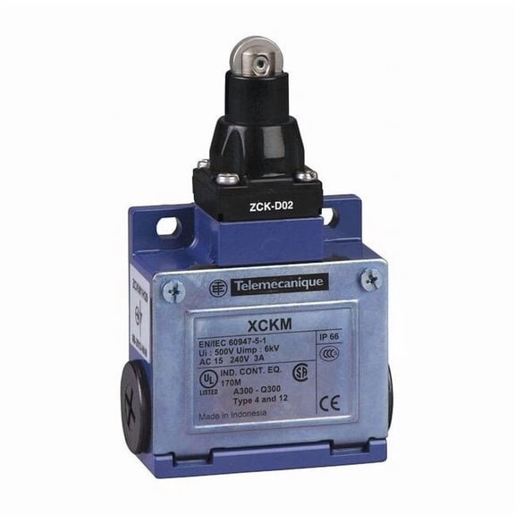 Telemecanique Sensors Limit Switch, Roller Plunger, 1NO/1NC XCKM102H7