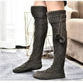 thumbnail image 4 of JeashCHAT Women Cable Knit Extra Long Boot Socks Over Knee Thigh Stocking Leg Warmers, 4 of 4