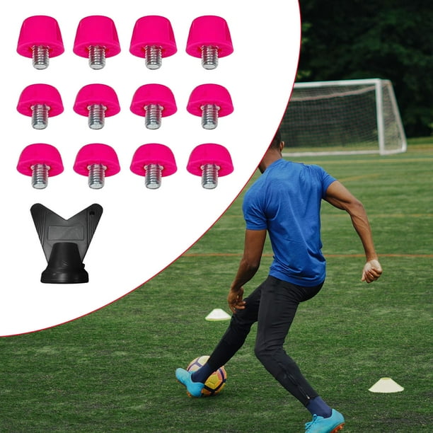 2x12x Tacos Para Botas De Futbol Zapatillas Deportivas Entrenamiento Deportivo Para Interiores Y Exteriores Rosa Y Rojo Walmart en linea
