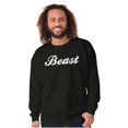 thumbnail image 4 of Beast Motivation Workout Gym Fitness Men's Big & Tall Crewneck Sweatshirt Brisco Brands 2X, 4 of 5