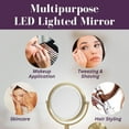 thumbnail image 6 of Jerdon Wall-Mounted Makeup Mirror With Lights - Direct-Wired Lighted Makeup Mirror with 8X Magnification & Gold Finish - Model HL88BGLD, 6 of 9