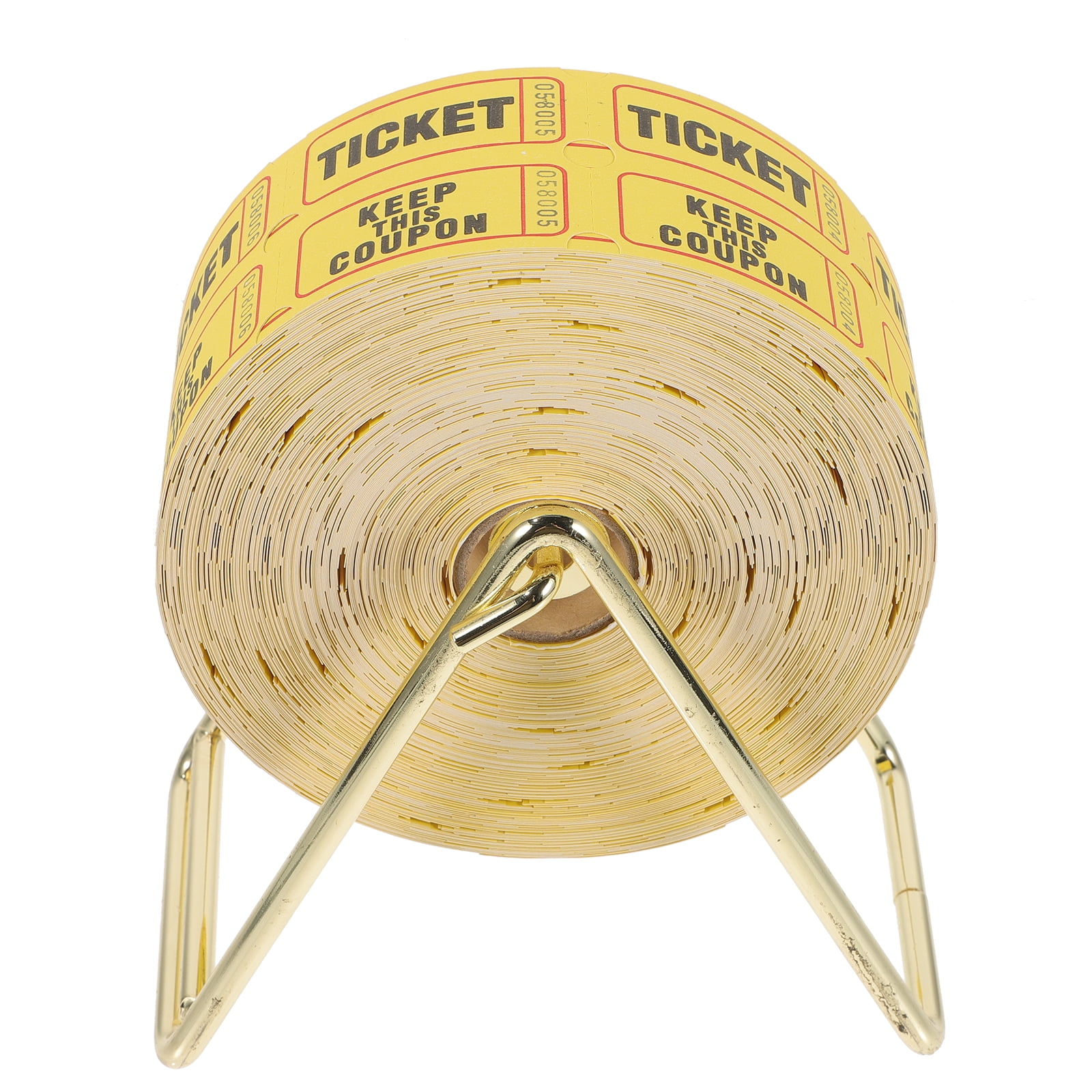 WEAVILUX Metal Raffle Ticket Dispenser with Bright Yellow Tickets for Fundraisers, Auctions, Events, and Party Prizes