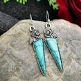 thumbnail image 5 of SPRING PARK Vintage Ear Hook Dangle Drop Earrings Turquoise Women Wedding Jewelry, 5 of 6
