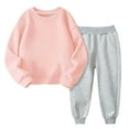 thumbnail image 1 of FAIWAD Filles Garçons Molleton Ensemble 2 Pcs Survêtements Décontractés Chandails à Col Rond et Pantalons de Survêtement Ensemble Unisexe Vêtements d'Entraînement, 1 of 6