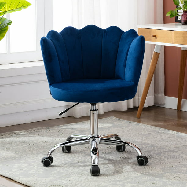 Vanity Chair with Wheels Modern Leisure Desk Chair Velvet