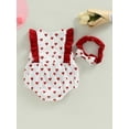 thumbnail image 4 of Bagilaanoe Newborn Baby Girl Valentine's Day Rompers Heart Print Sleeveless Bodysuit + Headband 3M 6M 12M 18M 24M Infant One Piece Jumpsuit, 4 of 6
