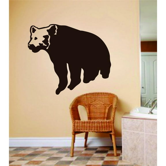 Bear Zoo Wild Animal Hunting Hunter Man Gun picture Art Boys Bed Room Sports Hobbies Peel & Stick Sticker Vinyl Wall Decal 6 X 12 Inches