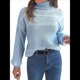 thumbnail image 2 of Suéteres para Mujer, Jerseys Casuales de Larga, Suéteres Cálidos, Tops de Punto Peludo, Suéter Grueso de Gran Tamaño. Azul L, 2 of 10