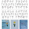 thumbnail image 1 of 4 Sheets Flowers Pattern Water Soluble Hand Sewing Stabilizers for Fabric Embroidery Stitch Practice Embroidery Stickers Wash Away Stabilizers for Embroidery Beginners Lovers, 1 of 7