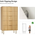 thumbnail image 7 of EastVita 5 Drawer Dresser - White Dresser for Bedroom - 47.9inch Tall Dressers Chest of Drawers - Wood Tall Dressers with Metal Handle for Closet/Living Room/Entryway - Natural, 7 of 7
