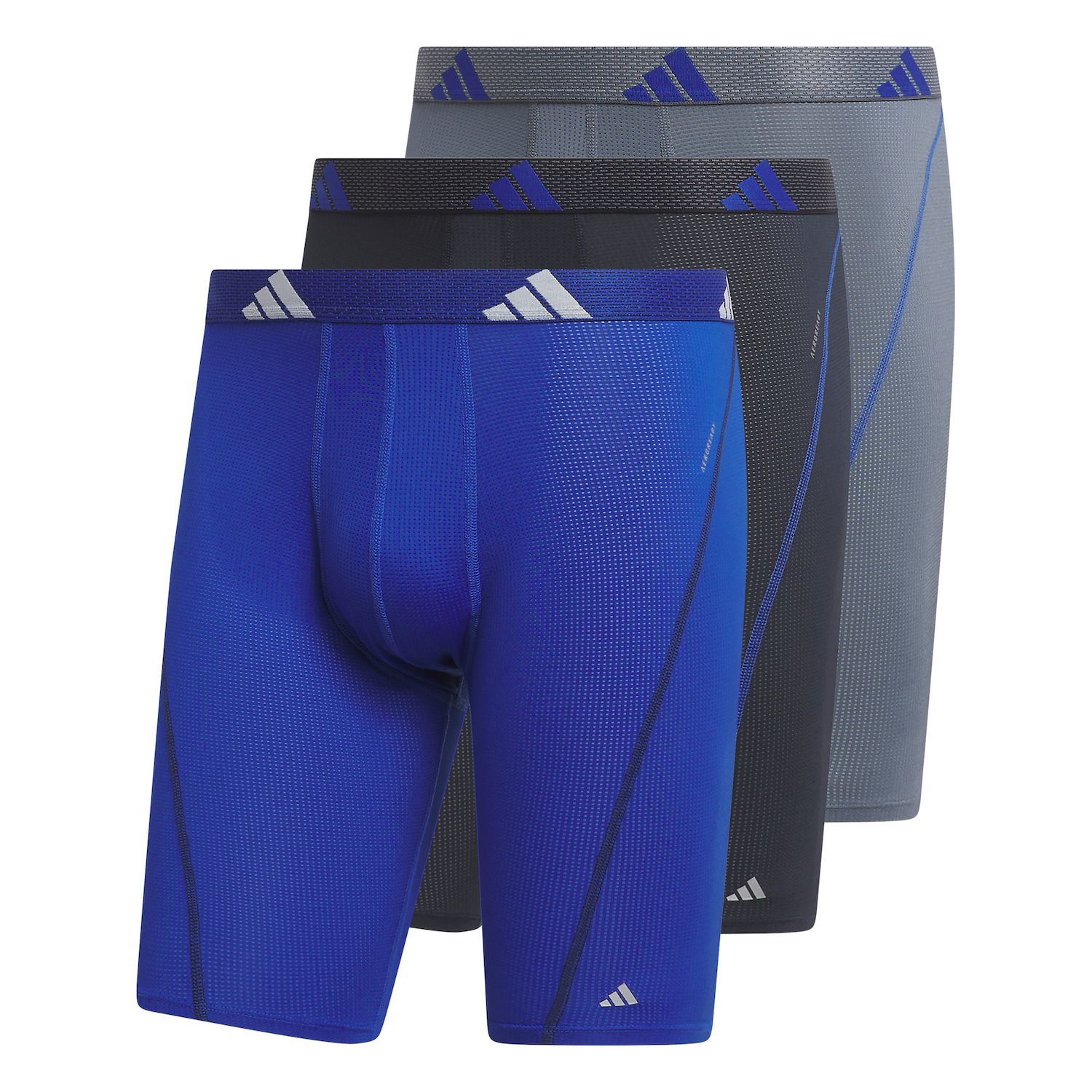 Adidas Sport Performance Mesh Long-Leg Boxer Briefs 3-Pack Men's Blue photo 4