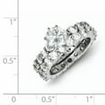 thumbnail image 2 of 925 Sterling Silver Cubic Zirconia 2 Piece Wedding Set Ring Size 7, 2 of 5