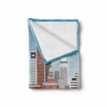 thumbnail image 2 of Boston Soft Flannel Fleece Blanket, Business Travel and Tourism Concept with Modern Buildings with Reflection in Water, Cozy Plush for Indoor and Outdoor Use, 50" x 70", Multicolor, by Ambesonne, 2 of 6