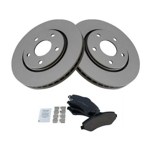 Front Brake Pad and Rotor Kit - Compatible with 2009 - 2014 Volkswagen Routan S 2010 2011 2012 2013