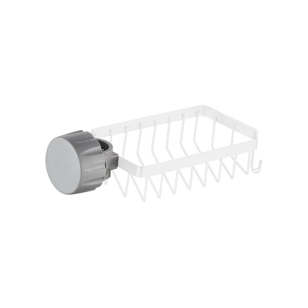 Grifo Estante de drenaje Grifo de cocina Soporte de esponja Estante de almacenamiento de cocina Suministros de cocina Grifo colgante Estante de Blanco
