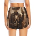 thumbnail image 2 of Lsque Western Skull Cowboy Printed Women's Running Shorts with Liner Pockets,Elastic Quick Dry Workout Athletic Gym Yoga Shorts,Womens High Waist Shorts-XX-Large, 2 of 9
