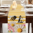 thumbnail image 3 of Table Runners 72 Inches Long Dress Scarves, Spring Bees Daisy Farmhouse Kitchen/Dining Table Runner, Coffee Tablerunners, Rustic Tulips Dots Yellow Striped Burlap 14x72 Inch, 3 of 9