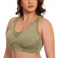 thumbnail image 2 of WCJM Women'S Polyester Black,Red,Pink,Beige,Orange,Khaki Nylon Bra Womens Breathable Comfort Bra Without Bra Three Rows Of Buckle, 2 of 4