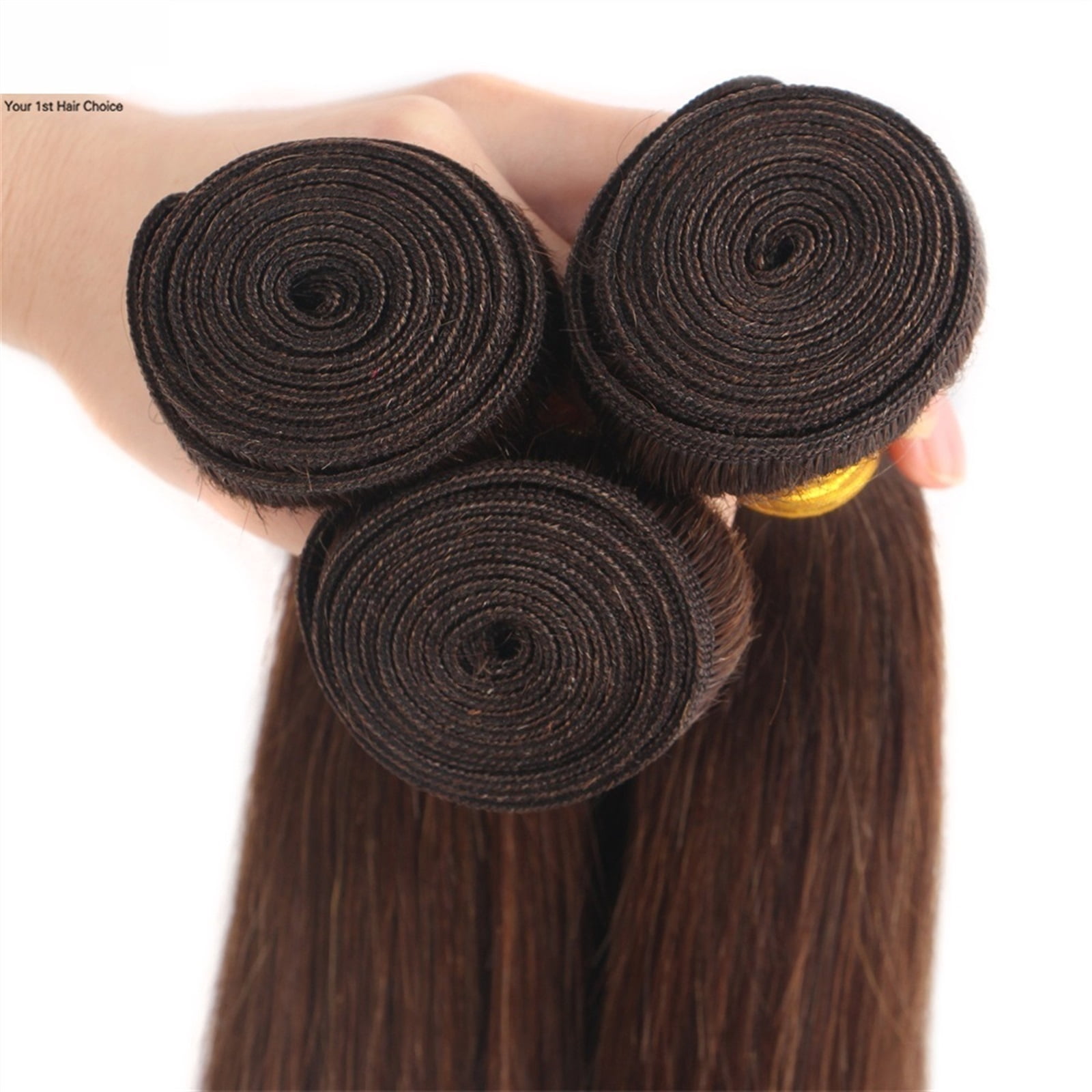 Light Brown Straight Human Hair Bundles 8-32 Inch  Human Hair Extensions for Black Women 1 / 3 / 4 Bundles(#4)