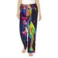 thumbnail image 2 of Picia Neon Pop Art Pitbull Womens Soft Woven Cotton Elastic Waistband Sleep Pajama Pant Lounge Sleep Pant With Pockets And Drawstring-X-Large, 2 of 9
