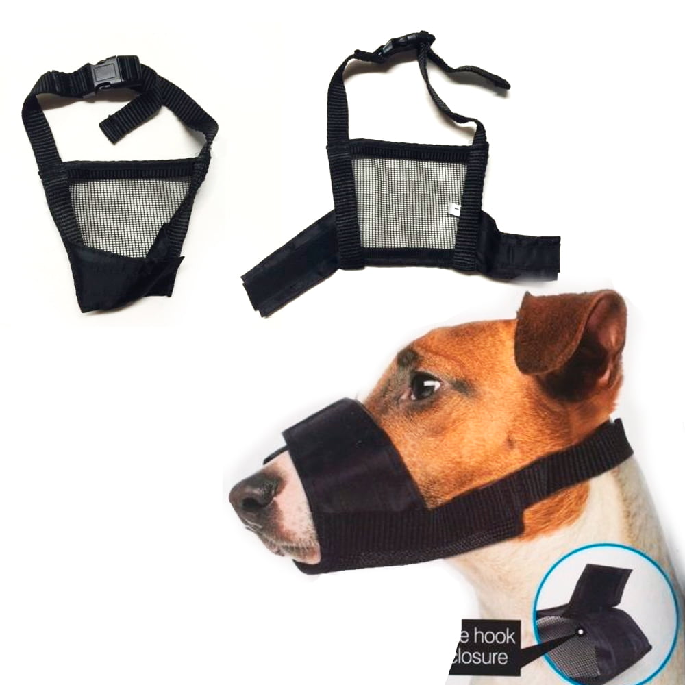 Adjustable Nylon Dog Muzzle Pet Puppy Mesh Mouth Mask Anti Biting Barking FL 