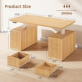 thumbnail image 2 of SEDETA 55 Inch Electric Standing Desk with 6 Wood Drawers, Electric Adjustable Sit Stand up Desk with Storage, Fluted Computer Desks with Power Outlets for Home Office, Oak, 2 of 9