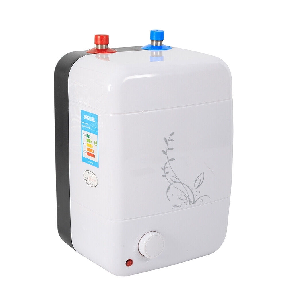 8L Under Sink Water Heater, 1500W Instant Electric Hot Water Heater 30-75℃ Adjustable Temperature for Kitchen/Bathroom Basin, IPX4 Waterproof, Anti-Corrosion Stainless Steel Tank