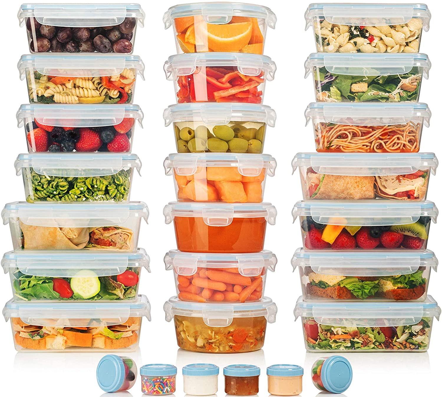 Food Storage Containers Set Airtight Plastic Containers with Easy Snap Lids 