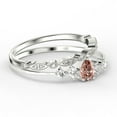 thumbnail image 2 of Dazzling Minimalist 1.55 Carat Pear Cut Morganite And Diamond Moissanite Classic Engagement Ring, Affordable Wedding Ring in 925 Sterling Silver With 18k White Gold Plating, Bridal Set, Matching Band, 2 of 3
