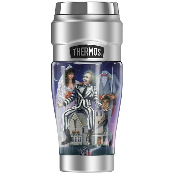 Beetlejuice Lydia And Beetlejuice Poster THERMOS STAINLESS KING Stainless Steel Travel Tumbler, Vacuum insulated & Double Wall, 16oz