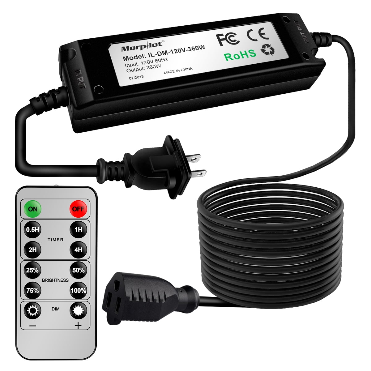 360W Max Outdoor Light Dimmer with 10FT extension cord, Morpilot