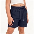 thumbnail image 5 of BXJX Boy's Cargo Shorts, Elastic Waist Relaxed Fit Multiple Pockets Knee Length Summer Shorts Navy Size 4-5 T, 5 of 8