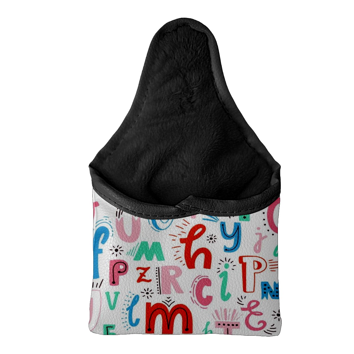 Golf Mallet Putter Cover Premium Leather Golf Putter Head Cover with Magnetic Closure, Golf Cover for Men and Women Alphabet Pattern