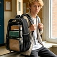 thumbnail image 5 of Clear Backpack for School 17 inch Large Heavy Duty Stadium Approved Clear Bookbag, See Through Transparent Backpacks for Travel College Work, 5 of 15
