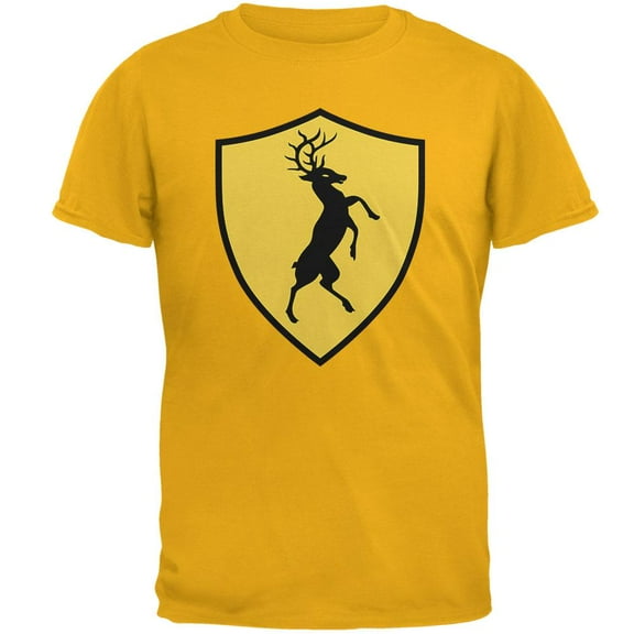 Halloween Knight Shield Costume Stag Mens T Shirt Gold LG