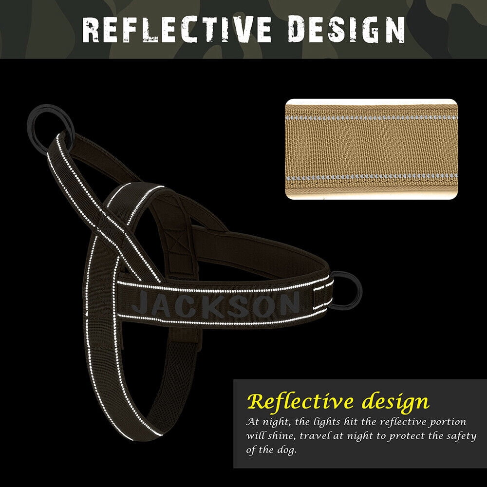 Pet Artist No Pull Dog Harness for Medium Large Dogs Reflective Personalized Name ID Strap Vest Front Leading