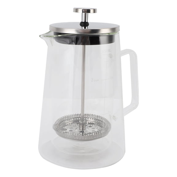 Xirurus 650ML High Borosilicate Glass Double Wall French Press Coffee Maker with 304 Stainless Steel Filter for Brewing Coffee and Tea