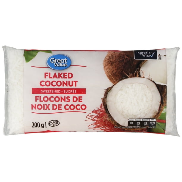 Flocons de noix de coco sucrée Great Value 200&nbsp;g