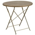 thumbnail image 3 of Emma + Oliver Commercial Grade 30" Round Gold Indoor-Outdoor Steel Folding Patio Table, 3 of 4