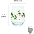 thumbnail image 3 of Pfaltzgraff Winterberry Set of 4 Stemless Hand Painted Wine Glasses, 3 of 4