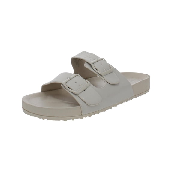 Madden Girl Womens Teddy Faux Leather Footbed Sandals Beige 10 Medium (B,M)