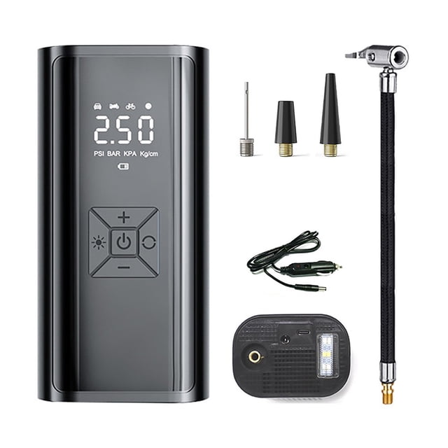 LEEYNEER Tire Inflator Portable A-ir Compressor 150PSI A-ir Pump For Car Tires Tire Pump With 6000mAh Battery & LED Suitable For Cars Bikes Balls Motorcycles