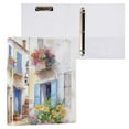 thumbnail image 3 of Painting Houses Flowers File Folder 3 Ring Binders 1.5 inch Hardcover File Folders with Interior Pockets A4 Size Organizer for School Office Hospital, 3 of 8