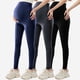 thumbnail image 2 of Amzcrzy 3PC Leggings premamá color liso por encima de la barriga clásicos largo completo cómodos suaves yoga ejercicio informal S-XL Negro, 2 of 8