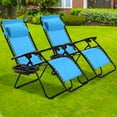 thumbnail image 2 of Patiojoy 2PC Zero Gravity Chair Adjustable Recliners Textiliene Light Blue, 2 of 10