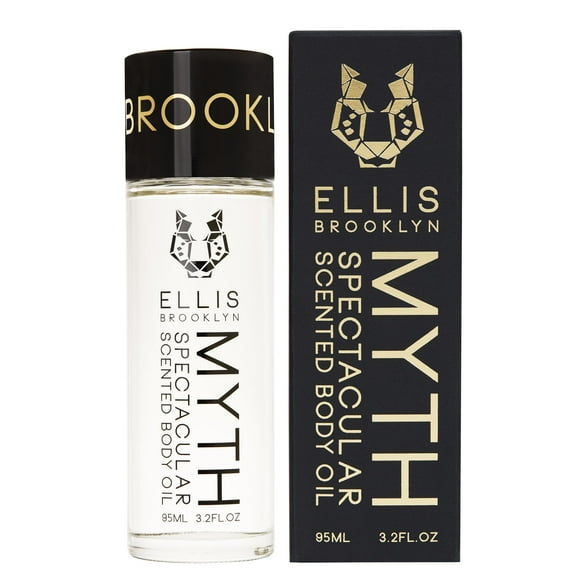 Ellis Brooklyn Myth Huile Corporelle - Huiles Corporelles Parfumées pour Femmes, Parfum Bergamote & Jasmin, Huile de Musc en Cèdre, Parfum d'Automne